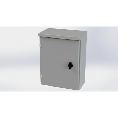 Saginaw Control & Engineering 1/4 Turn Knob Latch Electrical Enclosures, 16 in H, 6 in D, 12 in W, NEMA 3R, Galvanized Steel SCE-16R1206LP